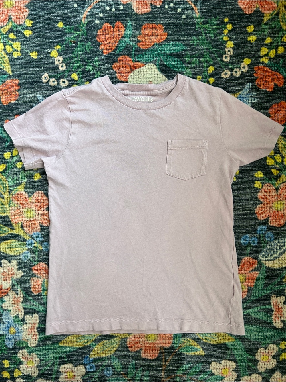Crewcuts Boys Lavender Pocket Tee, Size Small (6-7)
